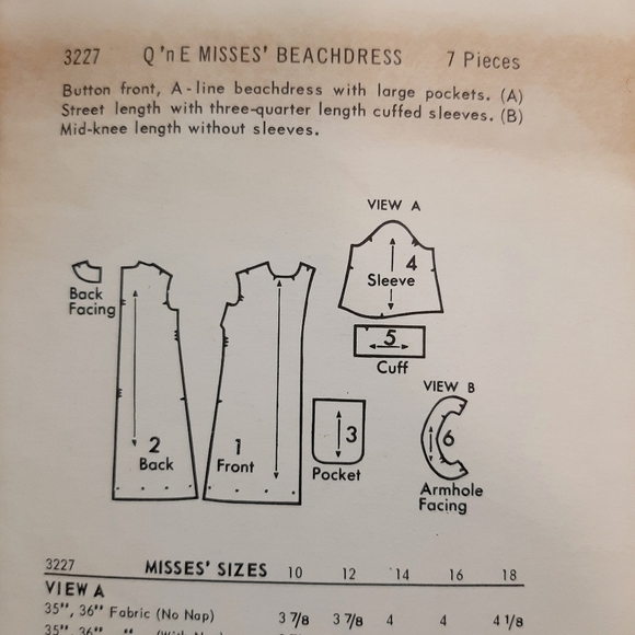 BUTTERICK BEACH DRESS PATTERN # 3227 - Picture 5 of 6